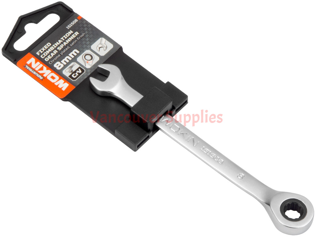 8mm Metric Chromed Ratchet Gear Spanner Fixed Head Combination